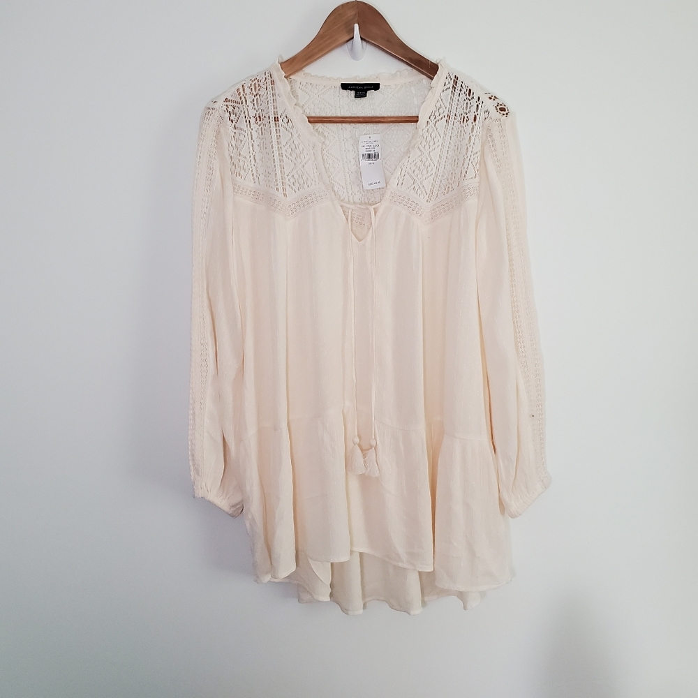 American Eagle Boho Peasant Top NWT